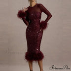 Sequin Mesh Backless Casual Party Dress