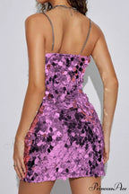 Sequin Sleeveless Chain Mini Dress