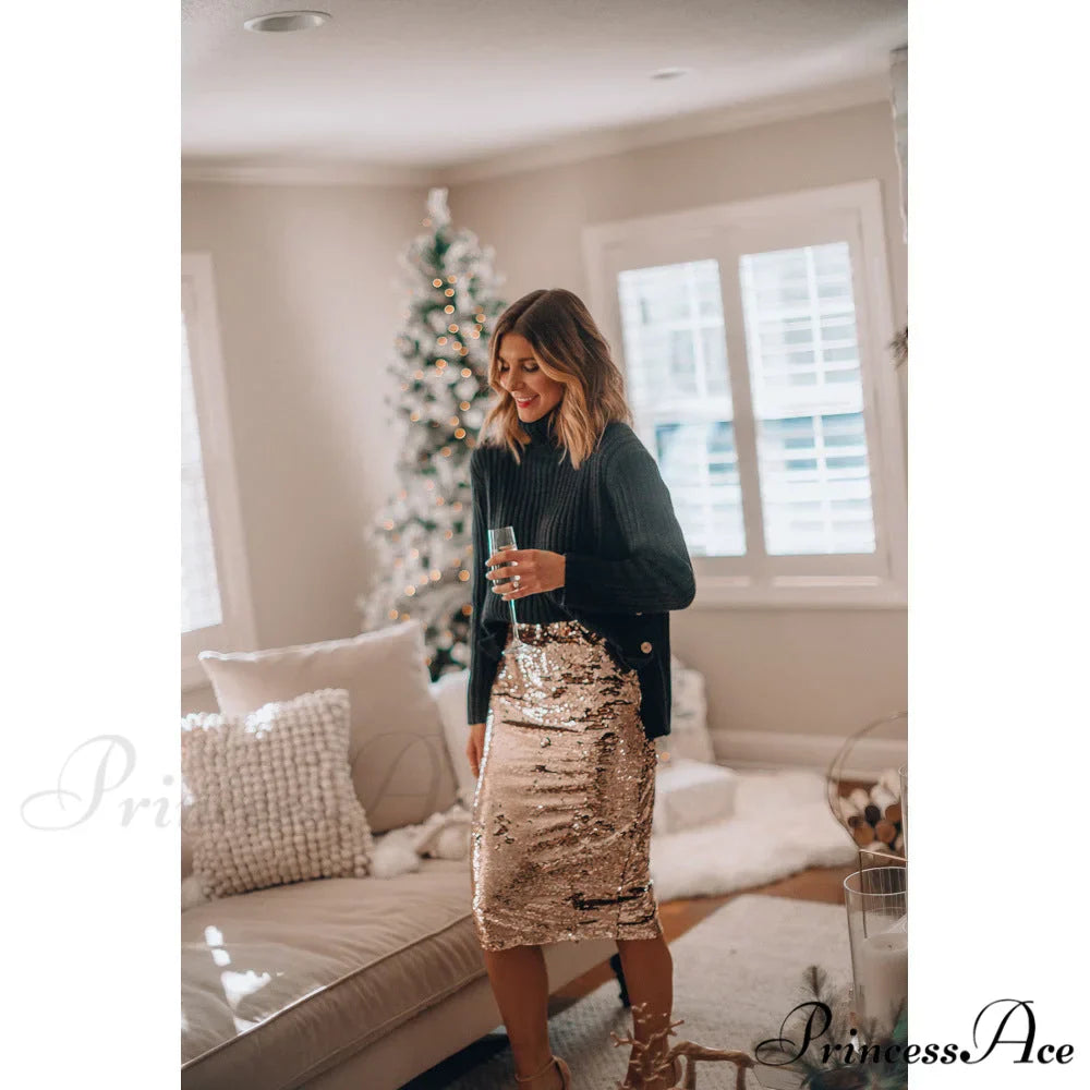 Sequined Bling Fashion Vestido Skirts