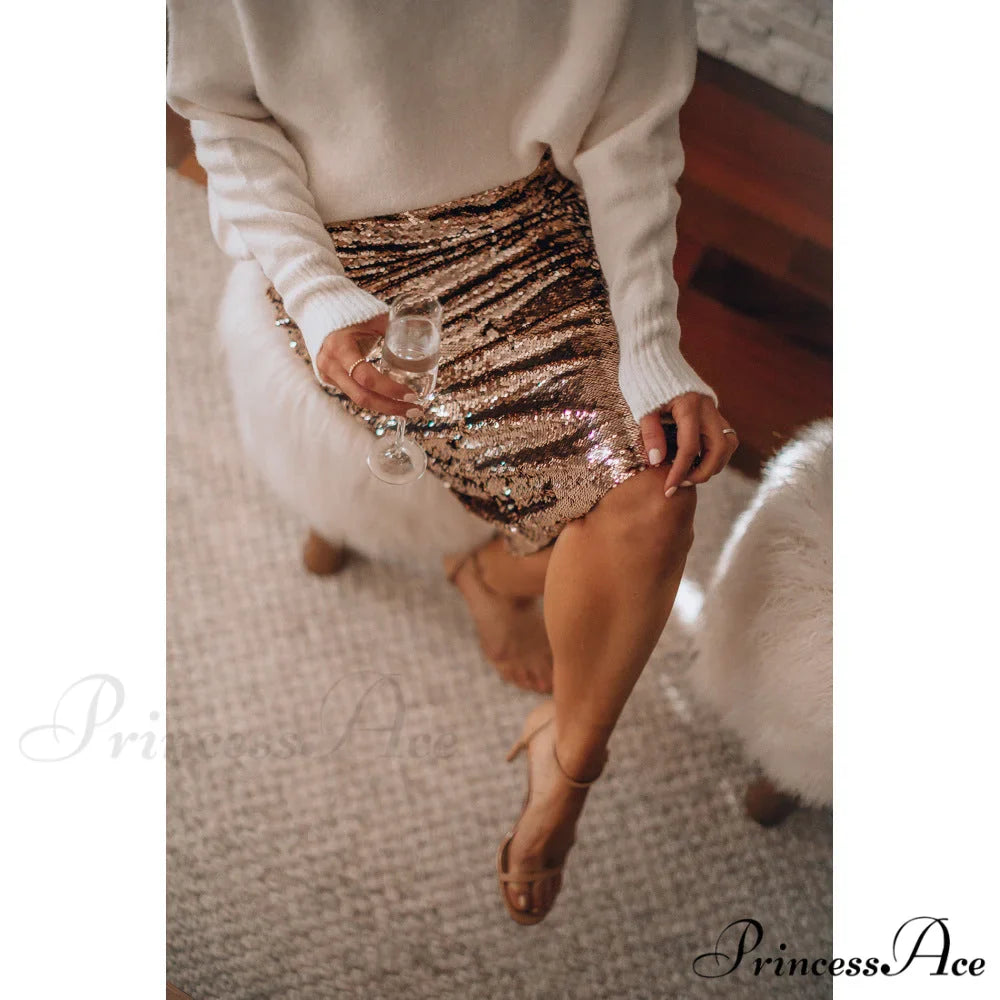 Sequined Bling Fashion Vestido Skirts