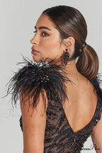 Sequined V-Neck Party Dress