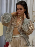 Sequins Hollow Sexy Party Evening Cardigan