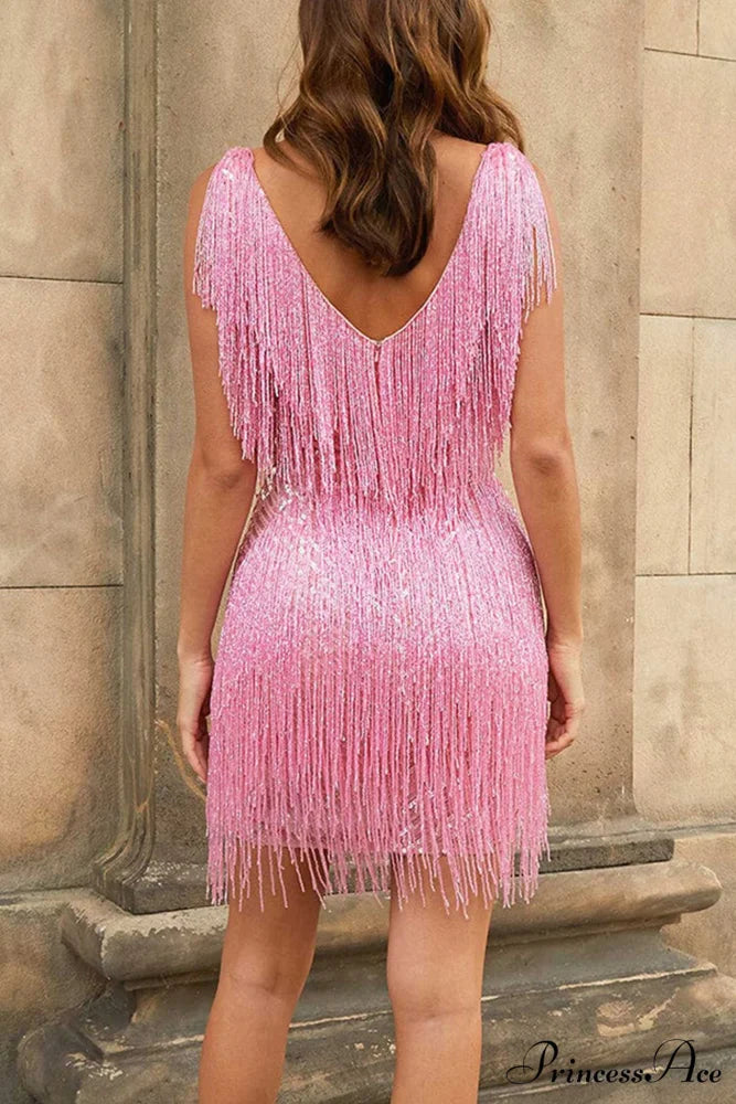 Sequins Tassel Tank Dress