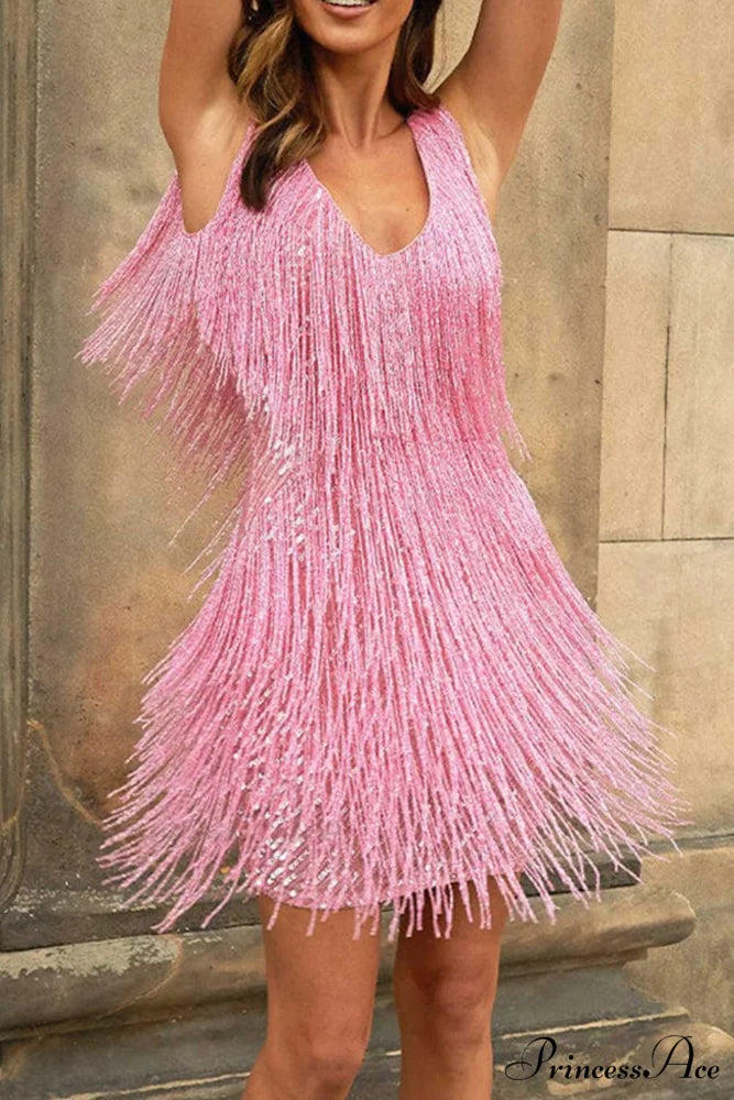 Sequins Tassel Tank Dress