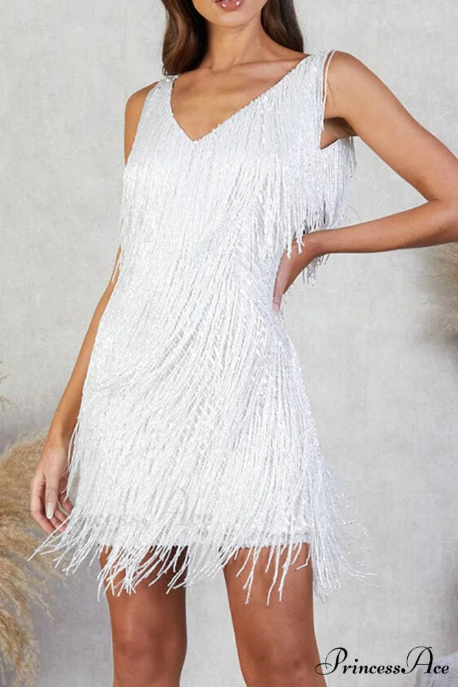 Sequins Tassel Tank Dress