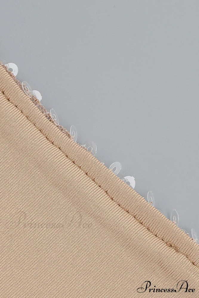 Sequins V Neck Flares Sleeve Pack Hip Dress