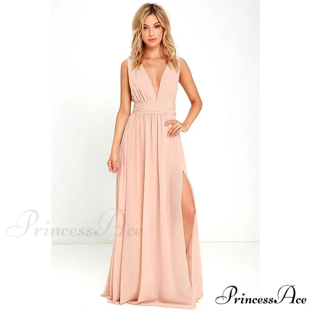 Sexy Backless Mesh Maxi Red Christmas Party Dress