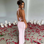 Sexy Backless Wrap Charming Chest Midi Dress
