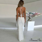 Sexy Backless Wrap Charming Chest Midi Dress