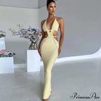 Sexy Backless Wrap Charming Chest Midi Dress