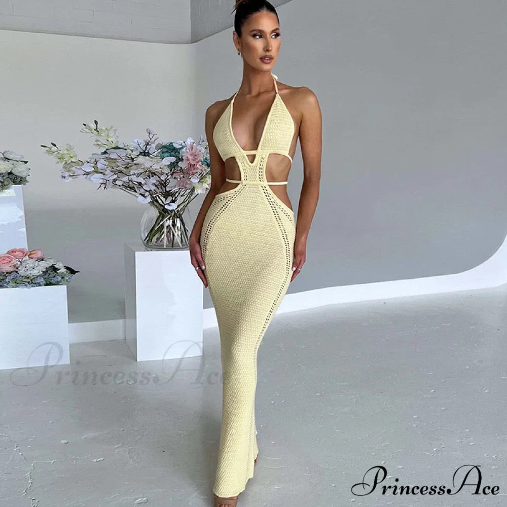 Sexy Backless Wrap Charming Chest Midi Dress