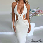 Sexy Backless Wrap Charming Chest Midi Dress