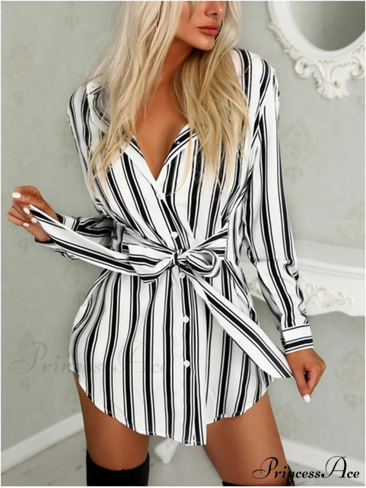 Sexy Bandage Shirt Dress