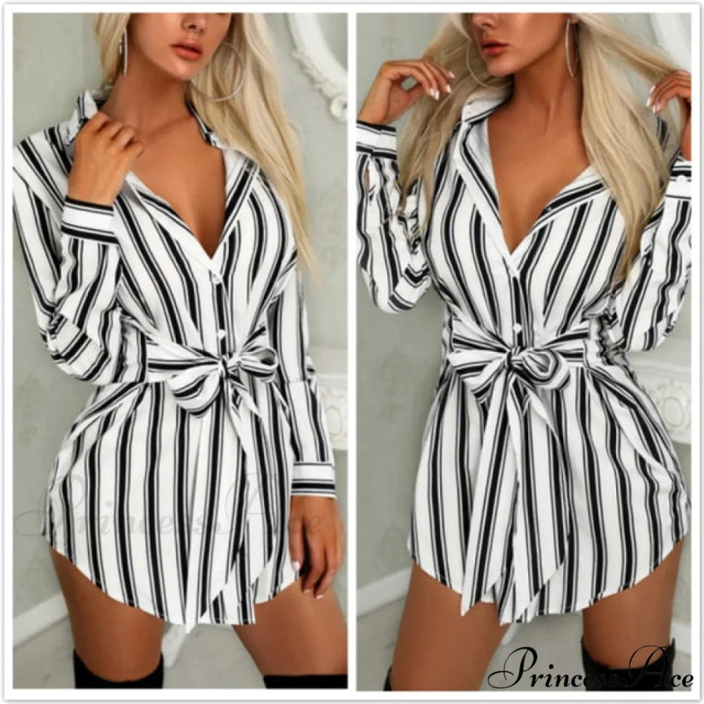Sexy Bandage Shirt Dress