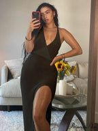 Sexy Beach Backless Cover Up Knitted Maxi Dress