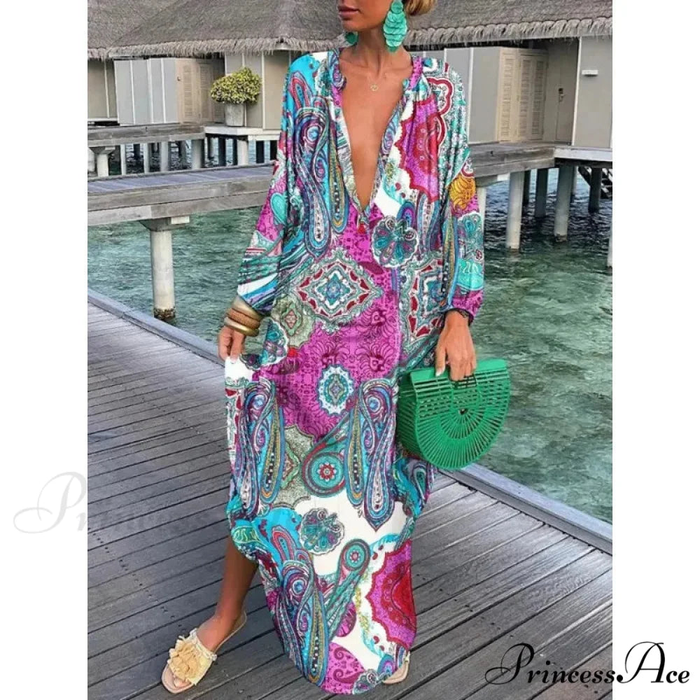 Sexy Beach Party Loose Vintage Boho Dress