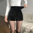 Sexy Black PU Fashion Casual Shorts