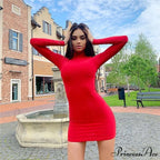 Sexy Bodycon Solid Color Dress