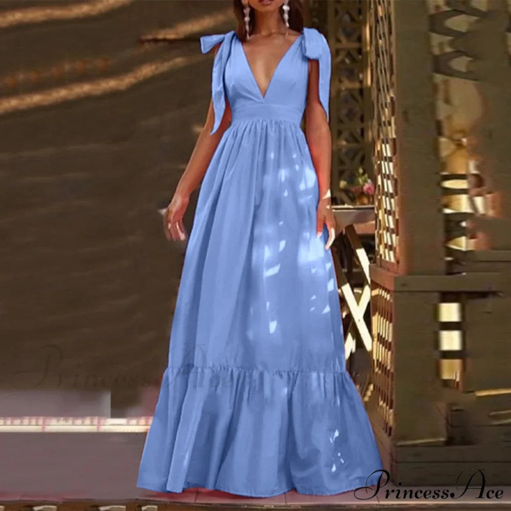 Sexy Deep V Neck Maxi Dresses