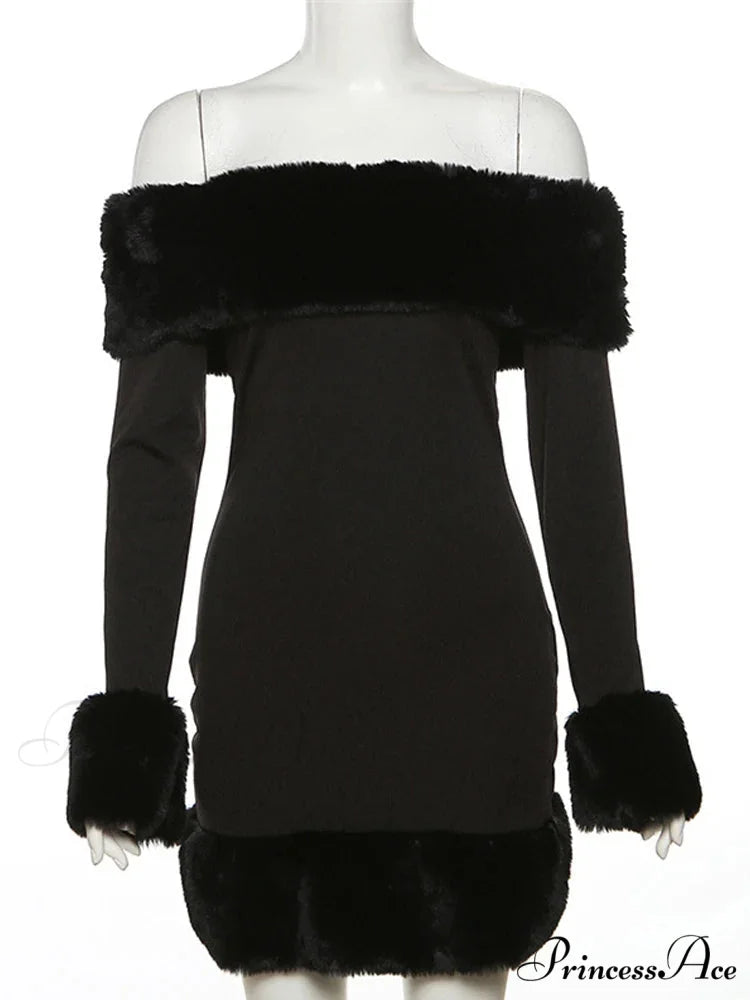 Sexy Elegant Fluffy Glamorous Strapless Mini Christmas Party Dress