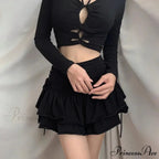 Sexy Japanese Harajuku Girls Sweet Lace Plaid High Waist Pleated Gothic Cute Skirt