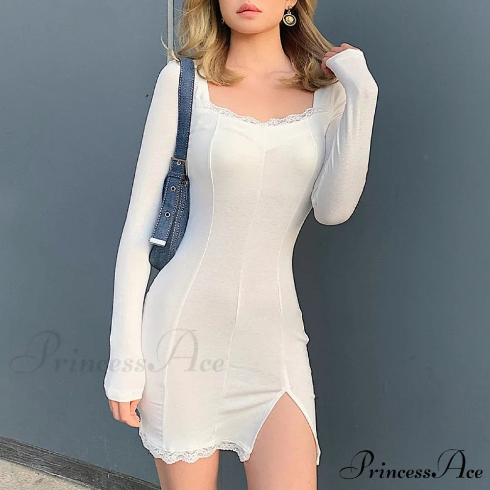 Sexy Lace Bandage Bodycon Short Mini Dress