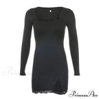 Sexy Lace Bandage Bodycon Short Mini Dress