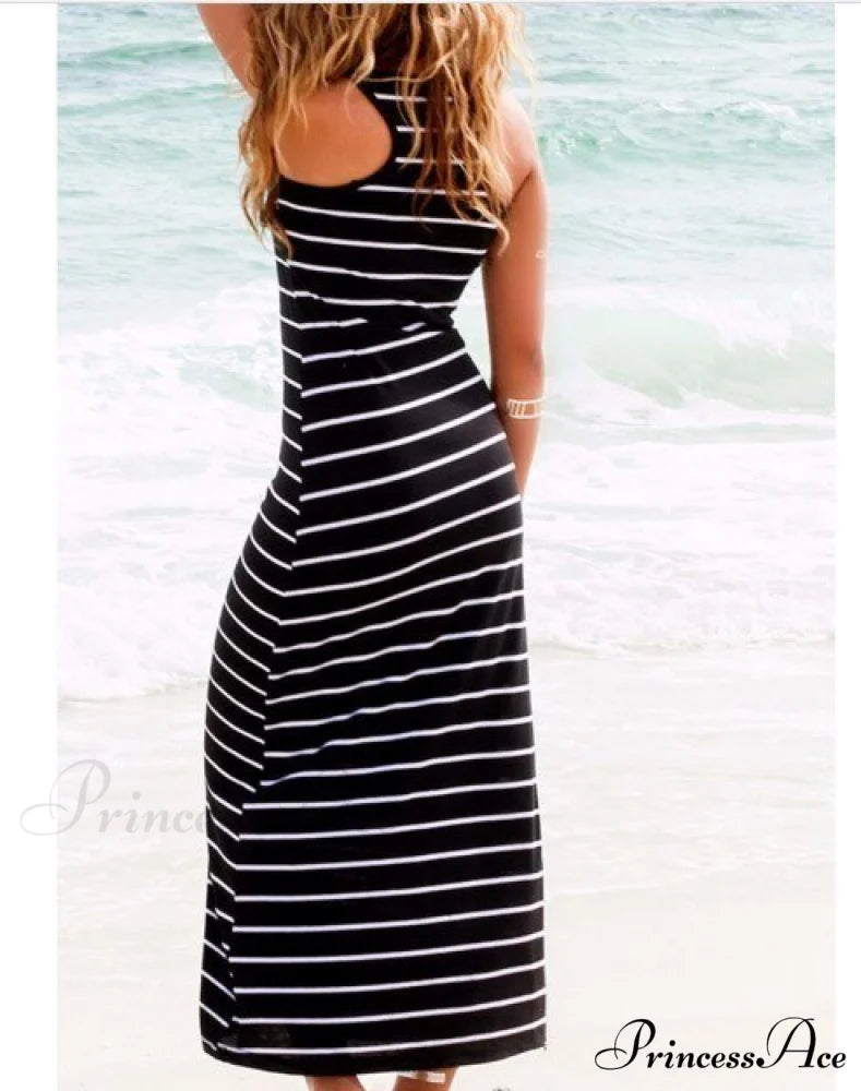 Sexy Lady Stripe Beach Dress