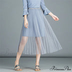 Sexy Mesh Lace Transparent Long Tulle Skirt