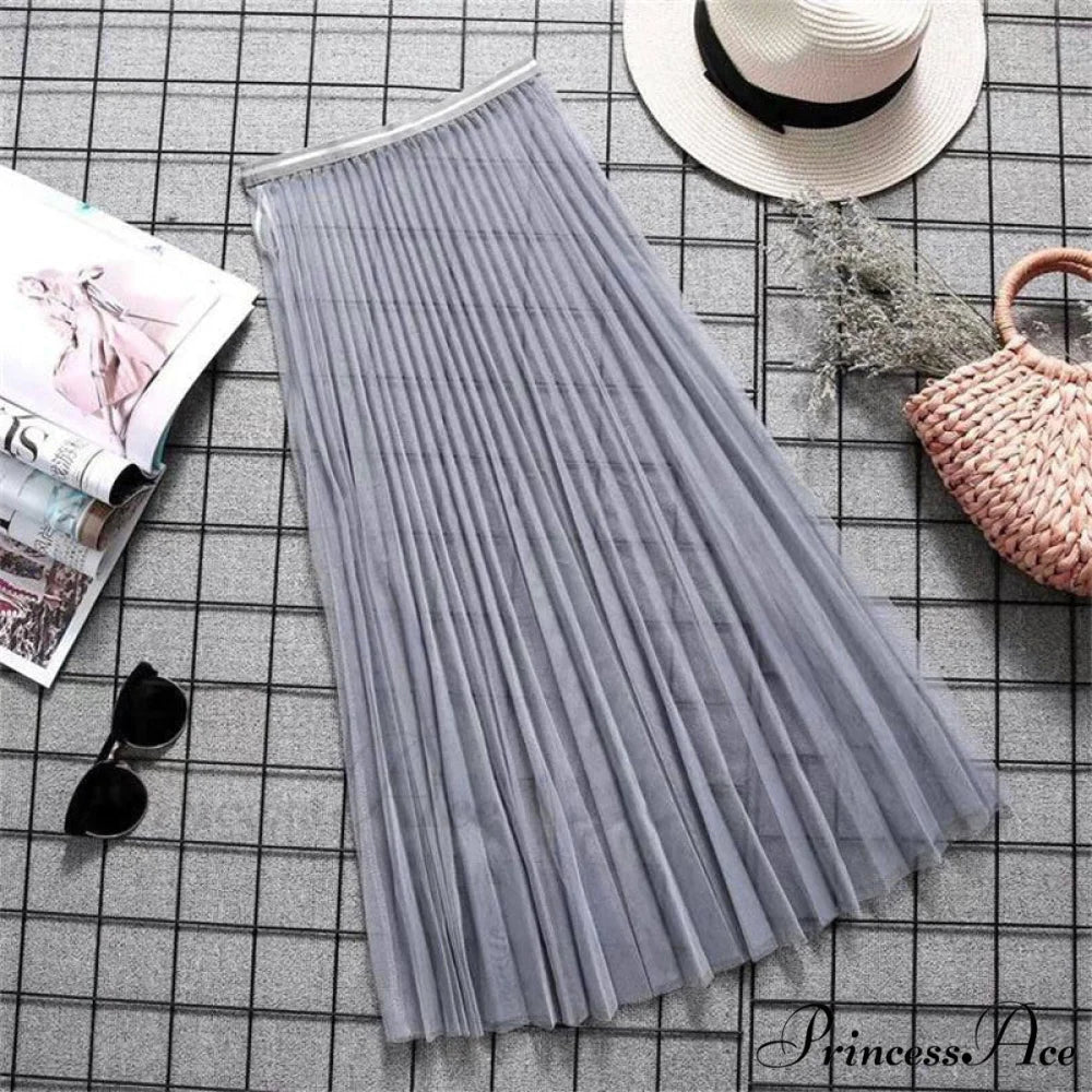 Sexy Mesh Lace Transparent Long Tulle Skirt