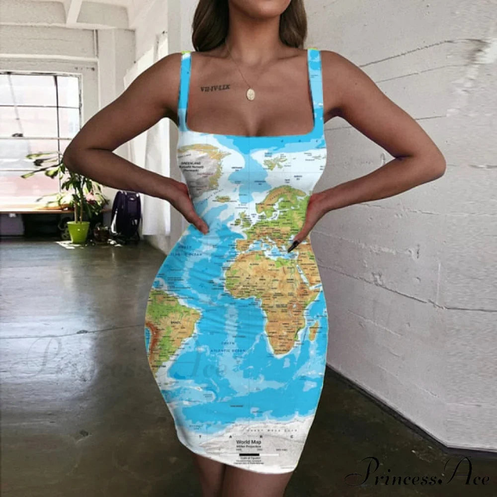 Sexy Money Print Ladies Dresses