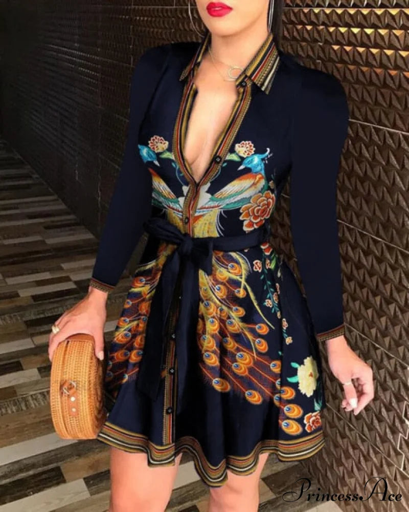 Sexy Party Colorful Print Dress