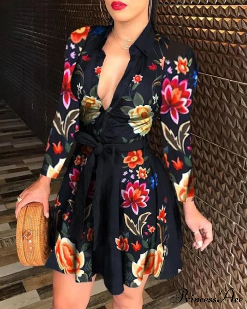 Sexy Party Colorful Print Dress