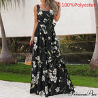 Sexy Party Maxi Sleeveless Floral Print Dress