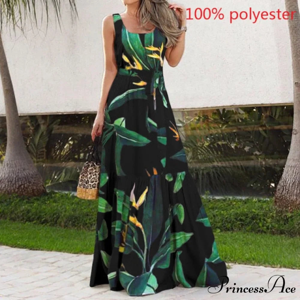 Sexy Party Maxi Sleeveless Floral Print Dress