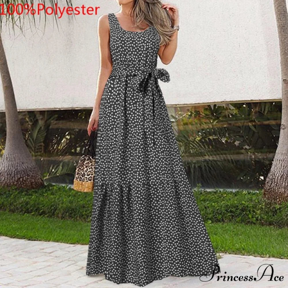 Sexy Party Maxi Sleeveless Floral Print Dress