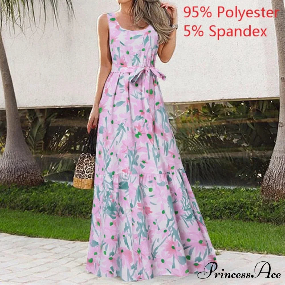 Sexy Party Maxi Sleeveless Floral Print Dress