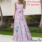 Sexy Party Maxi Sleeveless Floral Print Dress