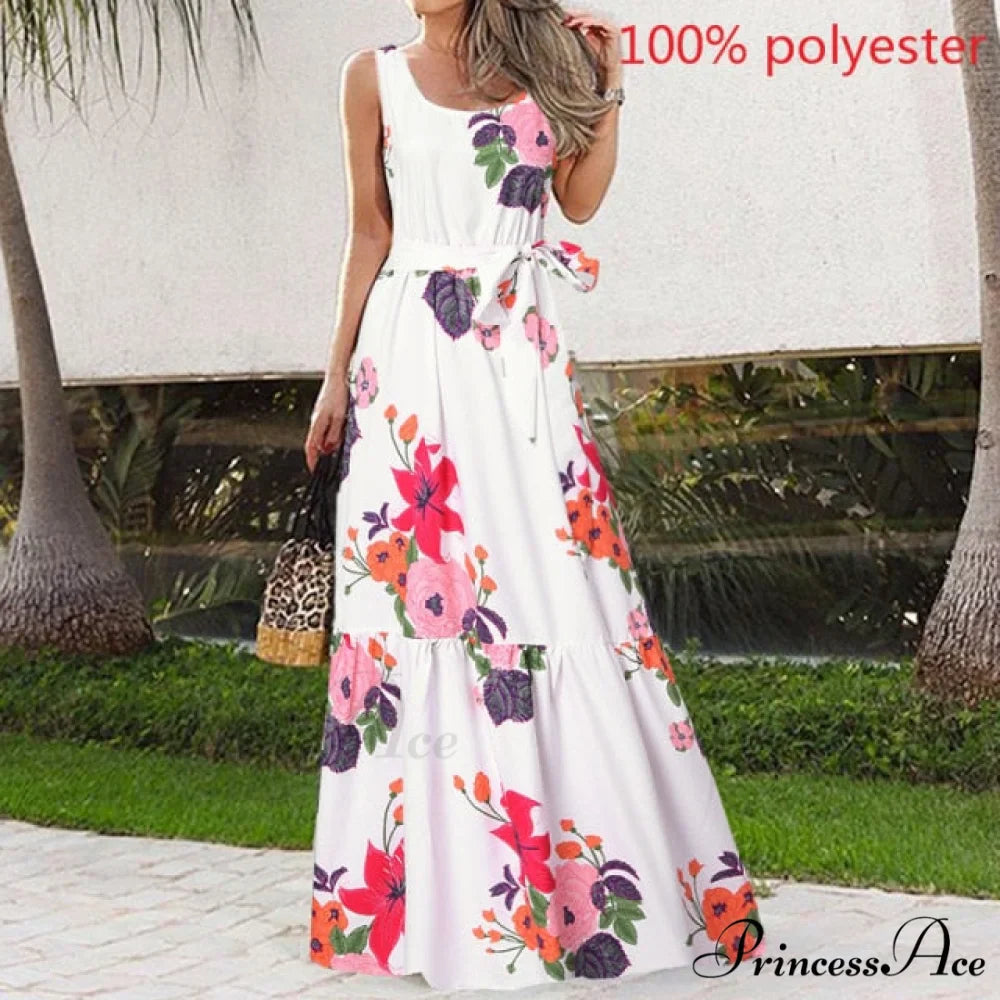 Sexy Party Maxi Sleeveless Floral Print Dress