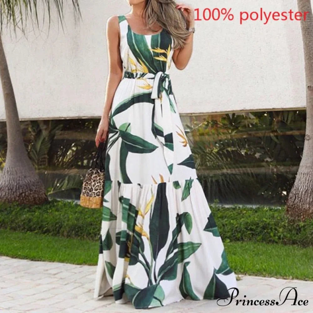 Sexy Party Maxi Sleeveless Floral Print Dress