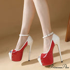 Sexy Peep-Toe Party Club Strip Pole-Dance Ultra-High Heels Platform Stiletto Wedding Banquet High Heel
