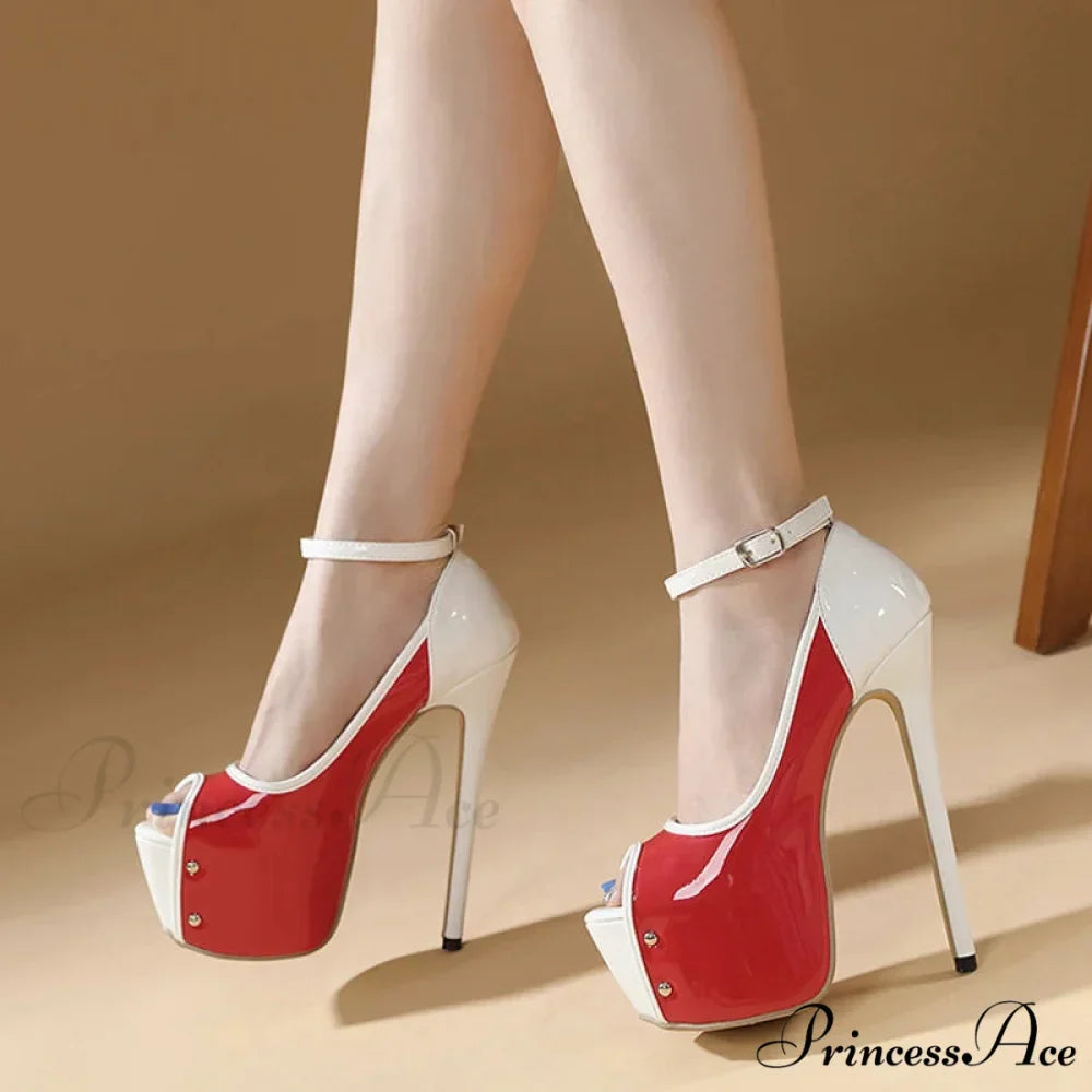 Sexy Peep-Toe Party Club Strip Pole-Dance Ultra-High Heels Platform Stiletto Wedding Banquet High Heel