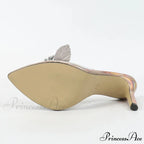 Sexy Pointed Thin High Mixed Colorful Flower Pvc Transparent Summer Party High Heel