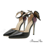 Sexy Pointed-Toe Slingback Pumps Butterfly Designer Stiletto WeddingFashion High Heel