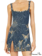 Sexy Print Sequin Party Dress