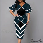 Sexy Ruffle Sleeves Slim Fit Bodycon Dress