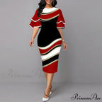 Sexy Ruffle Sleeves Slim Fit Bodycon Dress