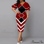 Sexy Ruffle Sleeves Slim Fit Bodycon Dress