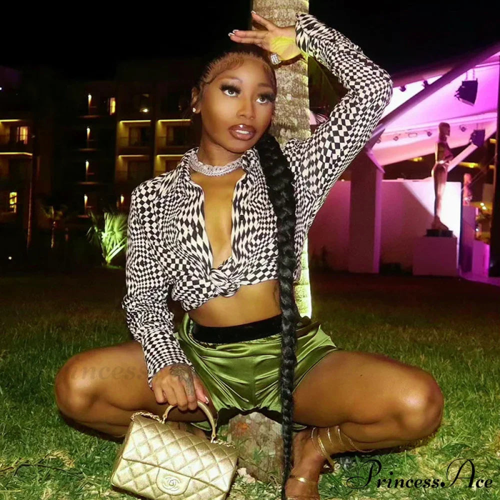 Sexy Satin Elastic High Waisted Shorts