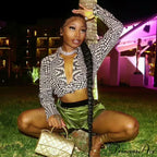 Sexy Satin Elastic High Waisted Shorts